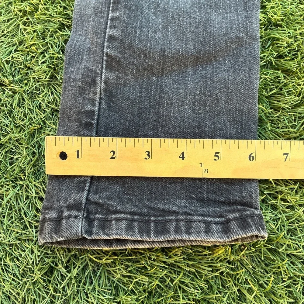 Levis 502 Original Fit 28x27 Jeans Faded Black Button Fly Straight Leg Denim Y2K